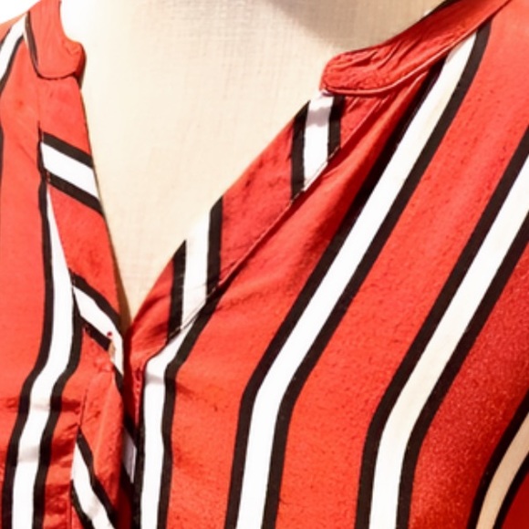 Turkish designed Grandi Red and white striped element blouse, size M - Picture 14 of 16